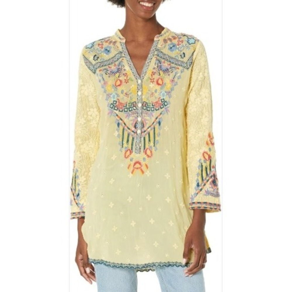 NWT Johnny Was Croydon Tunic – XS – Embroidered Boho Top